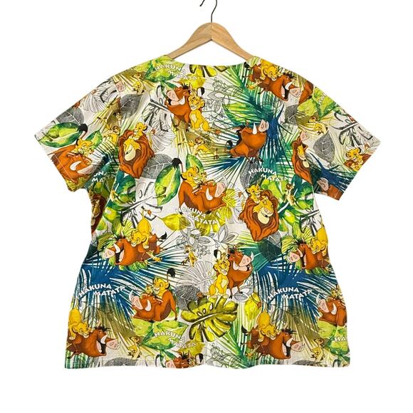 Disney Scrubs Lion King Graphic Print Top Sz 2XL Nursing Medical Workwear - Picture 3 of 9
